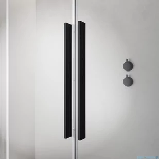 Radaway Furo Black SL kabina Walk-in 80x200cm lewa czarny mat/szkło przejrzyste 10306438-54-01L/10110394-01-01 - Kabiny prysznicowe - miniaturka - grafika 4