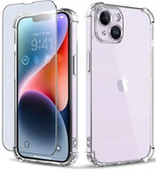 Etui i futerały do telefonów - Etui PANCERNE do APPLE iPhone 13 / 14 SILIKON A-SHOCK CLEAR CASE + SZKŁO 9H - miniaturka - grafika 1