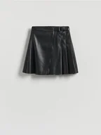 Spódnice - Reserved - Spódnica mini z imitacji skóry - czarny - miniaturka - grafika 1