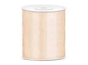 Pasmanteria - PartyDeco Tasiemka satynowa, kremowa, 100 mm / 25 m TS100-079 - miniaturka - grafika 1