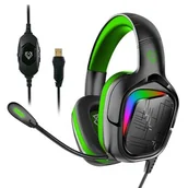 Słuchawki - VERTUX Miami Czarno-zielony - miniaturka - grafika 1