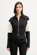 Bluzy damskie - Patrizia Pepe bluza damskie kolor czarny z aplikacją 2M4508 A664 - miniaturka - grafika 1