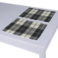 Obrusy i serwetki - Dekoria pl pl Podkładka 2 sztuki krata czarno-biała 40 x 30 cm Edinburgh 403-115-74 - miniaturka - grafika 1