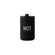 Kubki termiczne - Czarny kubek termiczny Design Letters Hot, 350 ml - miniaturka - grafika 1