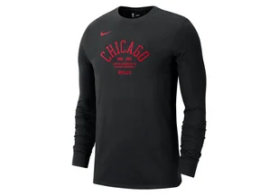 Nike Nba Chicago Bulls Courtside Element Long-Sleeve Tee Black - Koszulki męskie - miniaturka - grafika 1