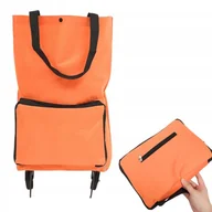 Torby męskie - Torba wózek na zakupy składana na kółkach duża pomarańczowa lekka solidna - miniaturka - grafika 1