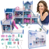 Domki dla lalek - Duży Domek Dla Lalek Willa Meble Taras Plac Zabaw U894 - miniaturka - grafika 1