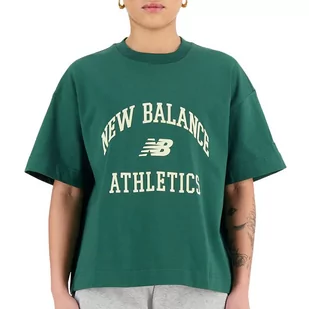 Koszulka New Balance WT33551NWG - zielona - Koszulki sportowe damskie - miniaturka - grafika 1