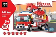 Klocki - ICOM Klocki Blocki Straż pożarna Samochód z podnośnikiem 244 elementów - miniaturka - grafika 1