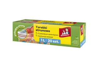 Uniwersalne torebki strunowe z podwójnym zamknięciem 1L Jan Niezbędny 20 szt. - Folia, papier śniadaniowy, serwetki - miniaturka - grafika 1