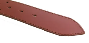 Pasek Męski Skórzany Oficer PolskaGalanteria Skóra Licowa CZEKOLADOWY SZYTY CIENKĄ CZEKOLADOWĄ NITKĄ 120 cm/140 cm NADWYMIAR XXL - Paski - miniaturka - grafika 6