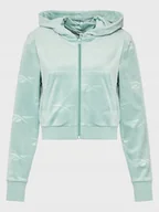 Bluzy damskie - REEBOK - BLUZA DAMSKA Z KAPTUREM - CL ENERGY Q4 VELOUR FZ HH9803 miętowy - miniaturka - grafika 1