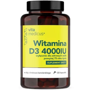Herbamedicus Witamina D3 4000 IU dla osób powyżej 75 roku życia VitaMedicus - 120 kapsułek - Witaminy i minerały - miniaturka - grafika 1