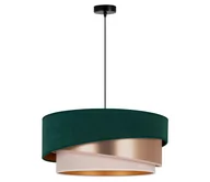 Lampy sufitowe - Żyrandol na lince KOBO 1xE27/15W/230V zielony/różowe złoto/kremowy - miniaturka - grafika 1