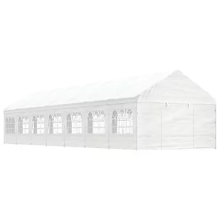 vidaXL Namiot ogrodowy z dachem, biały, 15,61x4,08x3,22 m, polietylen - Pawilony ogrodowe - miniaturka - grafika 1
