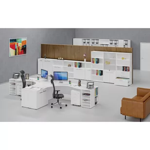 Szafa biurowa z drzwiami przesuwnymi PRIMO WHITE, 740 x 800 x 420 mm, biały - Szafy biurowe - miniaturka - grafika 2