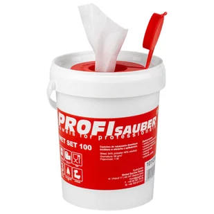 Ściereczki w wiaderku do nasączania z dozownikiem ProfiSauber WET SET 100 - Akcesoria gastronomiczne - miniaturka - grafika 1