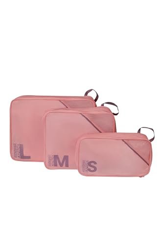 American Tourister Zestaw Kostek Pakujacych 3 Sztuki - Organizer do Walizki na Wakacje, Organizer Bagazu do Walizki, Bagazu Podrecznego i Plecaka, Fioletowy/Rózowy