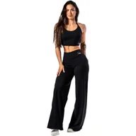 Spodnie sportowe damskie - Legginsy damskie Nebbia Deni x NEBBIA High-waist Flared Pants 312 black M - miniaturka - grafika 1