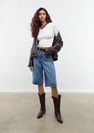 Koszulki i topy damskie - Stradivarius Zestaw 2 koszulek z długim rękawem z prążkowanej dzianiny Ecru S - miniaturka - grafika 1