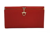 Portfele - Duży portfel ze złotym zapięciem - Czerwony - miniaturka - grafika 1