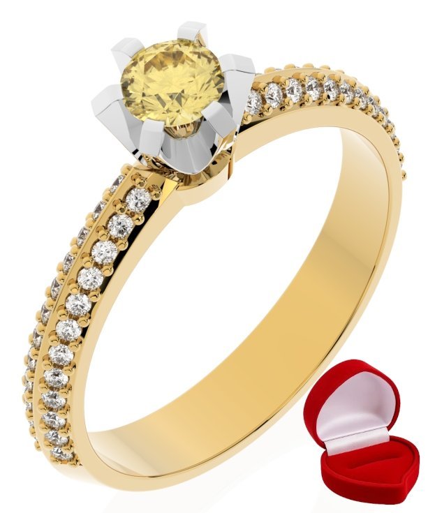 ZŁOTY PIERŚCIONEK ZARĘCZYNOWY 585 14k SZAFIR 0,24 ct + PUDEŁKO R28