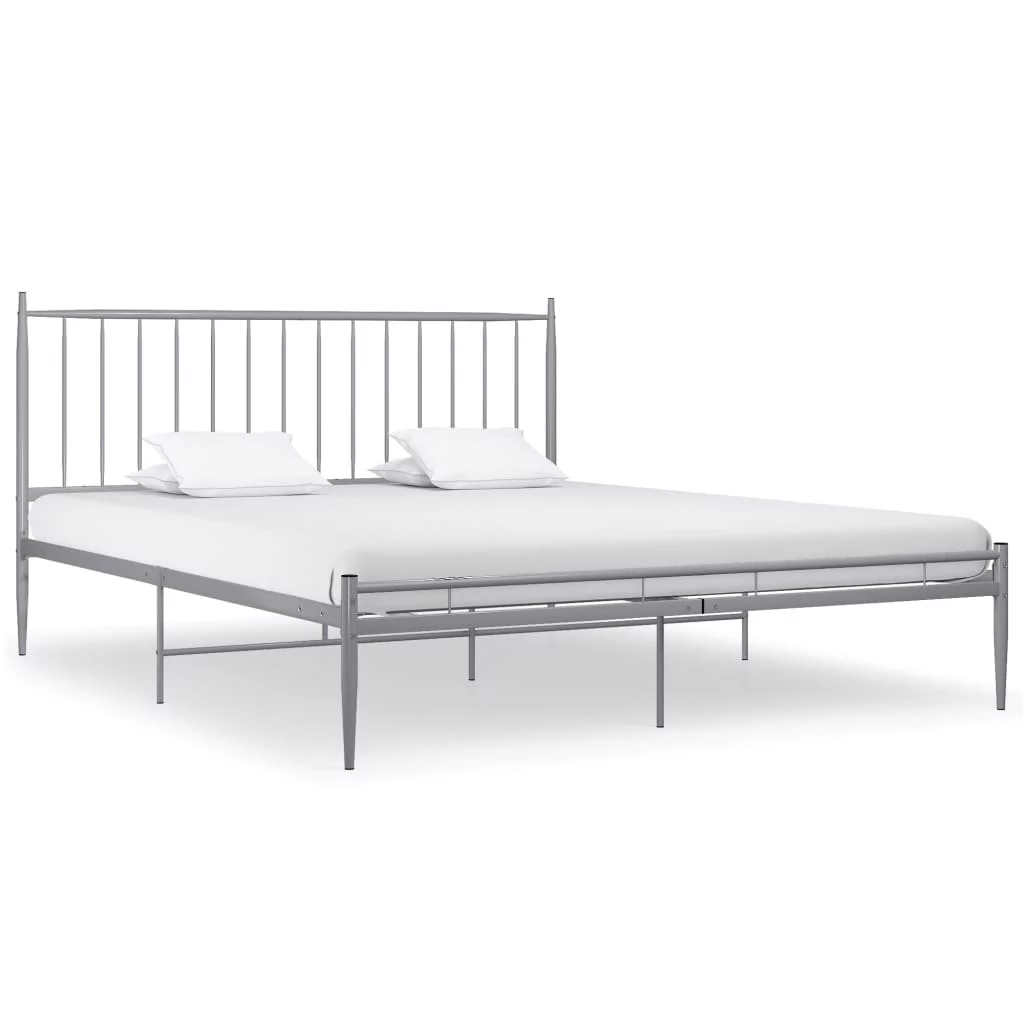 vidaXL Rama łóżka szara metalowa 200 x 200 cm 325029