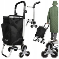 Torby i wózki na zakupy - WÓZEK NA ZAKUPY NA KÓŁKACH GUMOWYCH TORBA ZAKUPOWA TRÓJKOŁOWY CICHY LEKKI - miniaturka - grafika 1