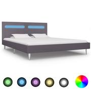 Łóżka - vidaXL Rama łóżka z LED, szara, tkanina, 180 x 200 cm - miniaturka - grafika 1