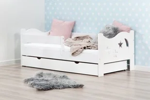 Lelu Design Łóżko 140x80cm Mr Moth pojedyncze z szufladą kolor biały - Łóżka dla dzieci i młodzieży - miniaturka - grafika 1