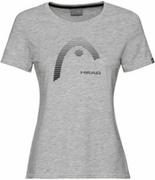 Koszulki sportowe damskie - Head Club Lara T-shirt W Grey Melange 2021 - miniaturka - grafika 1