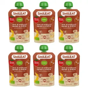 Smileat Mus z ekologicznymi migdałami, kakao i truskawkami po 9 miesiącu Zestaw 6 x 100 g Bio - Desery dla dzieci Smileat Mus z ekologicznymi migdałami, kakao i truskawkami po 9 miesiącu Zestaw 6 x 100 g Bio - Desery dla dzieci - miniaturka - grafika 1