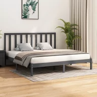 Łóżka - Lumarko Rama łóżka, szara, lite drewno sosnowe, 180x200 cm, Super King - miniaturka - grafika 1