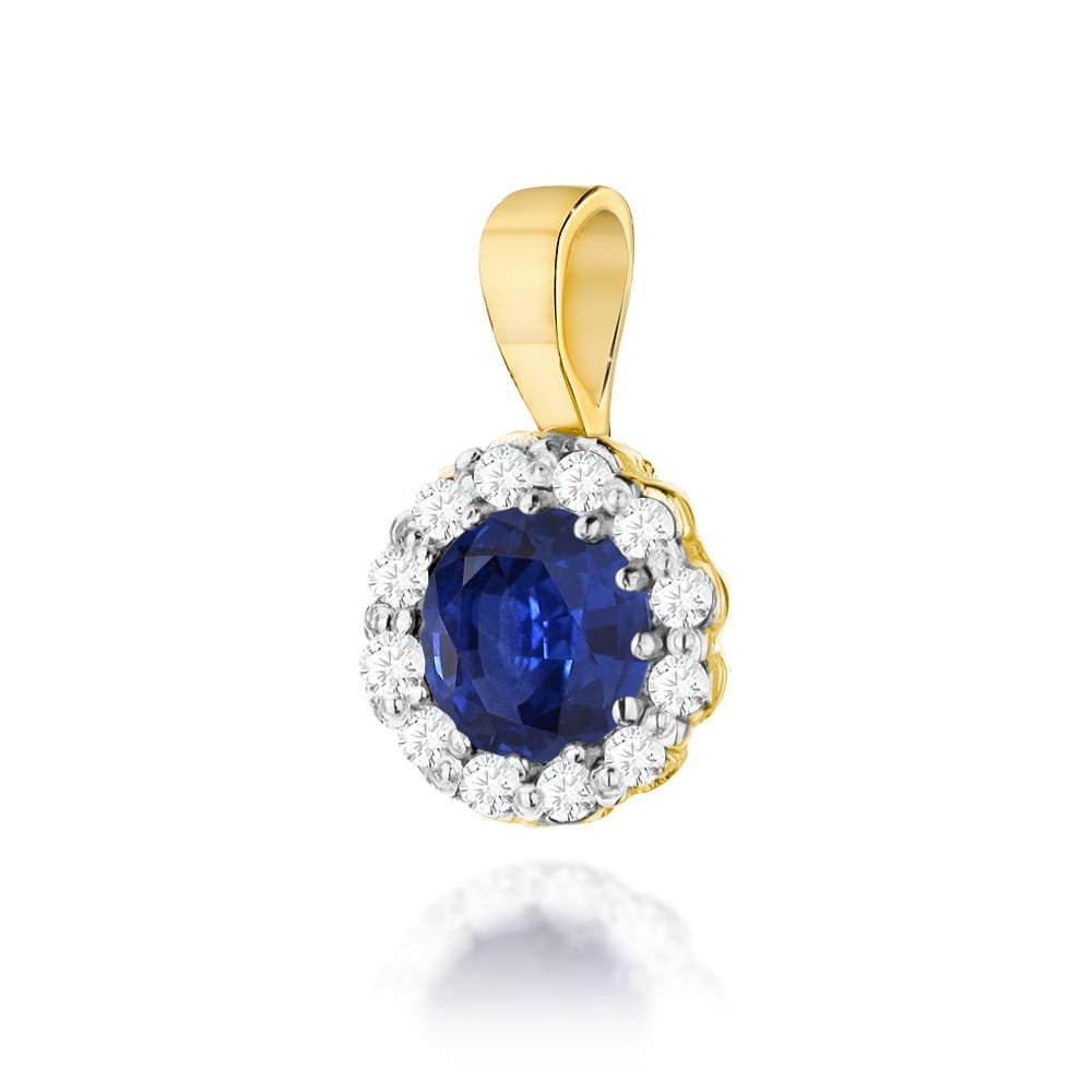 Złota zawieszka / wisiorek Szafir 0,50ct żółte złoto pr. 585