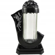 Lampiony i znicze - Znicz kapliczka szklana tuba na wkłady czarny lampion na grób róża - miniaturka - grafika 1