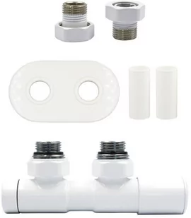 Zawór regulacyjny 50mm TWINS biały prawy GZ1/2 All in One - Zawory i kraniki - miniaturka - grafika 1