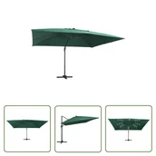 Parasole ogrodowe - The Living Store Parasol z LED i aluminiowym słupkiem - 400x300 cm - zielony - Parasol Wiszący - miniaturka - grafika 1