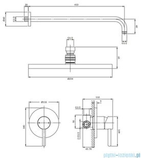 Omnires Y System prysznicowy podtynkowy miedź szczotkowana SYSY36CPB ___ RABAT W KOSZYKU! ___ | - Baterie umywalkowe - miniaturka - grafika 2