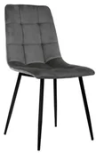 Krzesła - Krzesło Tapicerowane Louis Grafitowe aksamit - miniaturka - grafika 1