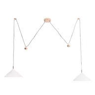 Lampy sufitowe - Podwójna lampa zwieszana Vulcano P0506 Maxlight LED 10W 3000K złoty biały - miniaturka - grafika 1
