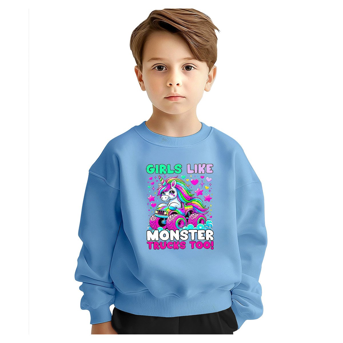 BLUZA DZIECIĘCA MONSTER TRUCK JEDNOROŻEC 110-116 DLA CHŁOPCA DZIEWCZYNKI