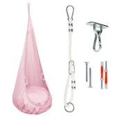 Fotele i pufy dla dzieci - Huśtawka wisząca fotel różowy Hamak dla dzieci - miniaturka - grafika 1
