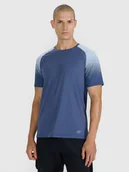 Koszulki sportowe męskie - 4F Koszulka do biegania w terenie szybkoschnąca męska - granatowa S - miniaturka - grafika 1