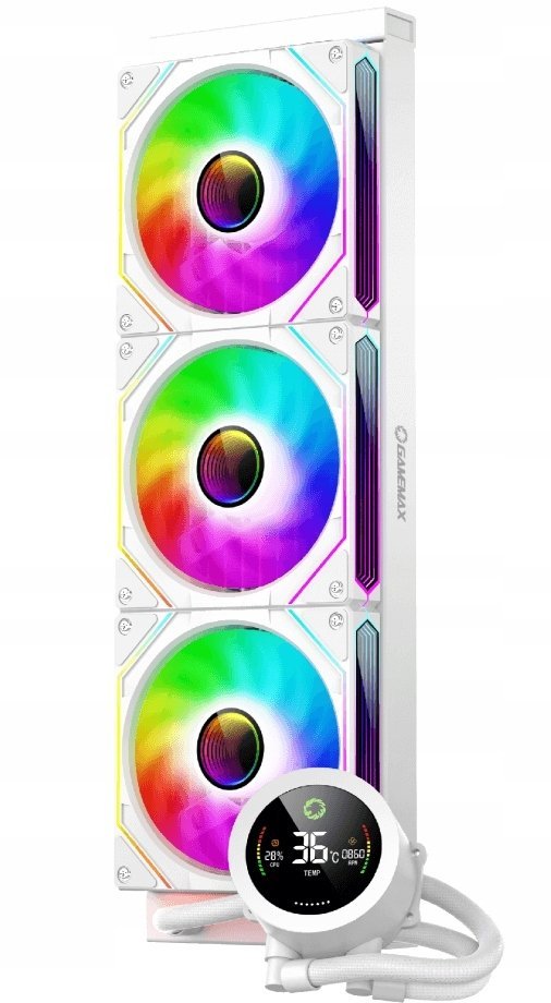 Chłodzenie wodne GameMax Gamemax CPU Liquid Cooler ICEBURG 360 DIGITAL WH White Intel, AMD