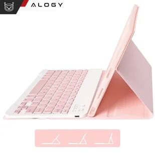 Etui ochronne z klawiatura bezprzewodowa Alogy Keyboard Case z miejscem na rysik do Apple iPad 10.9 2022 Różowe + Szkło - Części i akcesoria do laptopów - miniaturka - grafika 7
