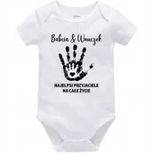 Body dla niemowląt - Body Dziecięce BABCIA & WNUCZEK Na Mikołajki Święta Pod Choinkę Białe 56cm - miniaturka - grafika 1