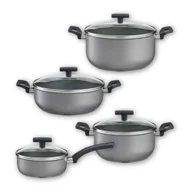 Zestawy garnków i patelni - Zestaw garnków z pokrywkami 8 elementów GREY - miniaturka - grafika 1
