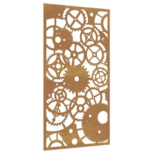 Ogrodowa dekoracja ścienna, 105x55cm, stal kortenowska, zębatki Lumarko! - Dekoracje domu - miniaturka - grafika 3