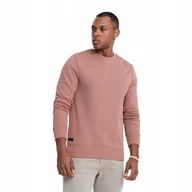 Bluzy męskie - Męska bawełniana dresowa bluza BASIC ciemnoróżowa V4 OM-SSBN-0159 L - miniaturka - grafika 1