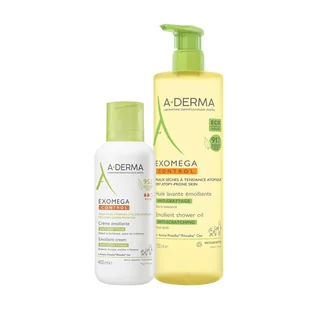 Zestaw A-Derma Exomega Control olejek emolient pod prysznic skóra sucha skłonna do atopii od urodzenia 750 ml + krem emolient skóra sucha i skłonna do atopii 400 ml - Kosmetyki kąpielowe dla dzieci Zestaw A-Derma Exomega Control olejek emolient pod prysznic skóra sucha skłonna do atopii od urodzenia 750 ml + krem emolient skóra sucha i skłonna do atopii 400 ml - Kosmetyki kąpielowe dla dzieci - miniaturka - grafika 1